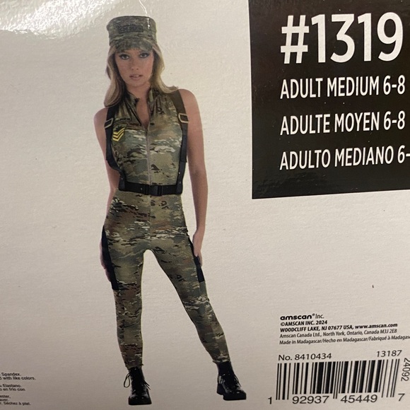 Amscan Wmans Camo Soldier Jumpsuit Halloween costume - Picture 3 of 4